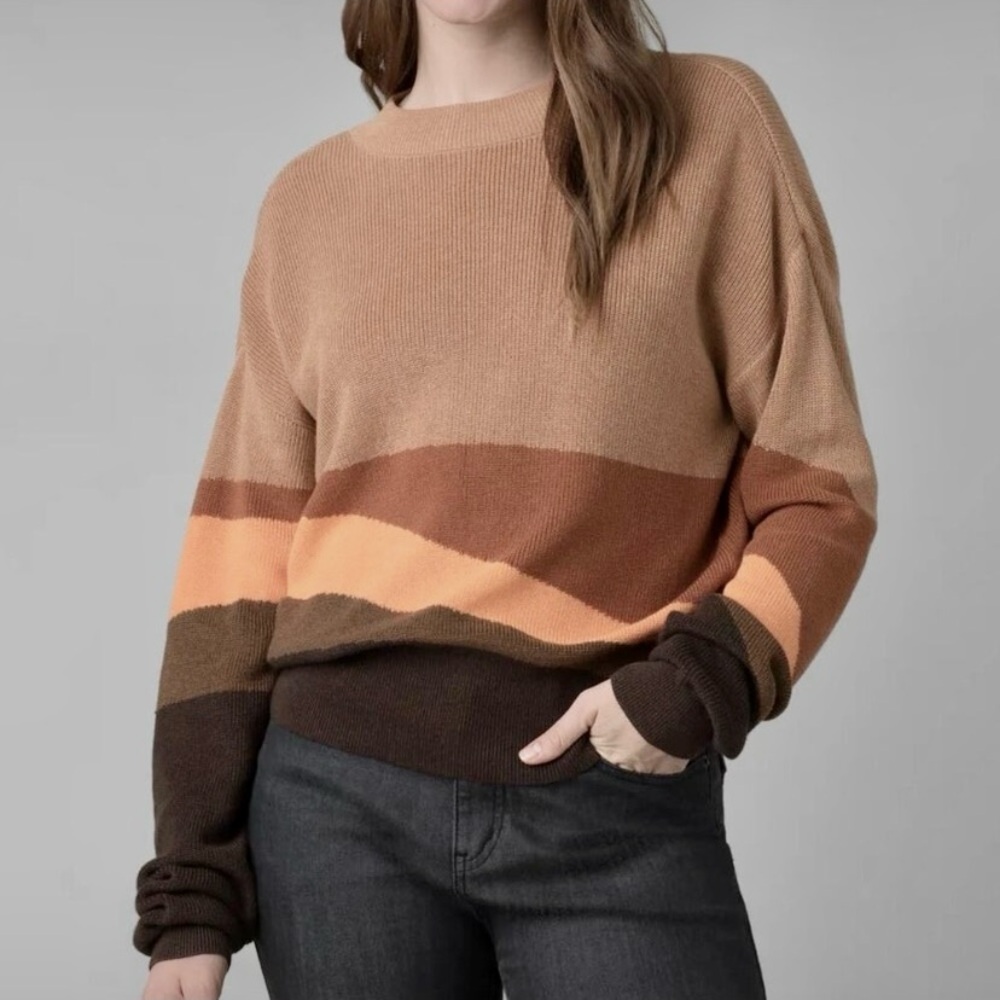 Prana Desert Road Colorblock Sweater Size Small Women
